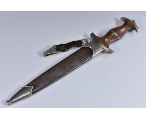 A Nazi German Third Reich SA dagger, 22cm pointed double-edged blade inscribed Alles fur Deutschlsand, marked Wagner & Lange,