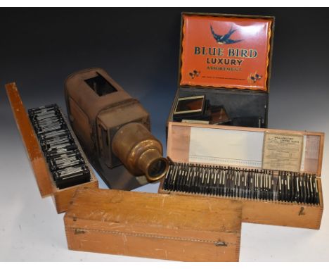 Photography - a collection of late 19th century Magic Lantern slides, b/w and coloured, including Moonlight, Sydney Harbour, 