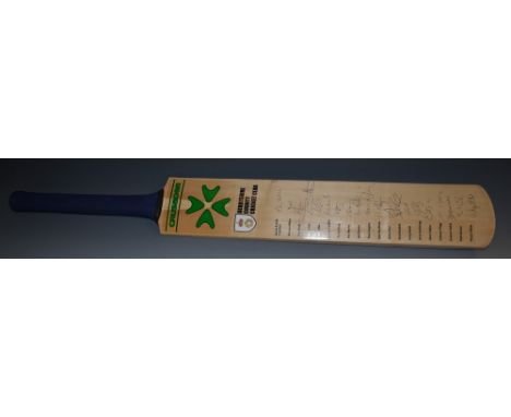 Local Interest - a Crusader Kashmir willow cricket bat, autograph signed by the Derbyshire County Cricket Club team, includin