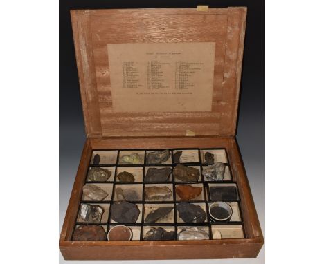 Natural History - Geography - an Earth Science reference sample set, Collection of Rare Element and Radio-Active Minerals, in