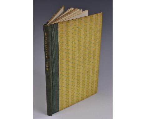 Lawrence (D.H.), Bay: A Book of Poems, first printing, first edition, numbered 196/200 (120 copies on hand-made paper numbere