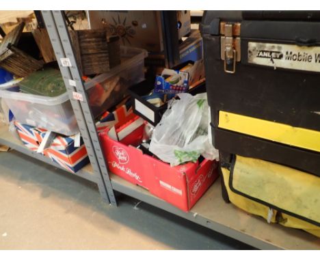 Selection of mixed tools and fixings electricals etc including trolley toolbox 