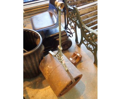Vintage metal garden roller 