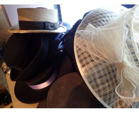 Shelf of mixed hats