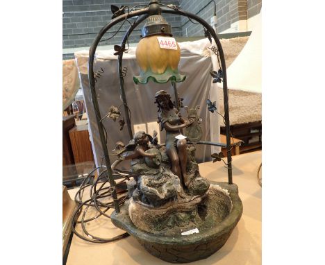 Indoor light / water feature bronzed finish  CONDITION REPORT: This item has been PAT tested and has PASSED. This does not co