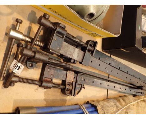 Four assorted sash clamps 