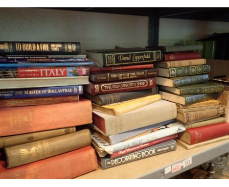 Shelf of mixed books hard / softback fiction and non fiction