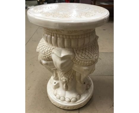 An oriental painted ceramic elephant garden seat 