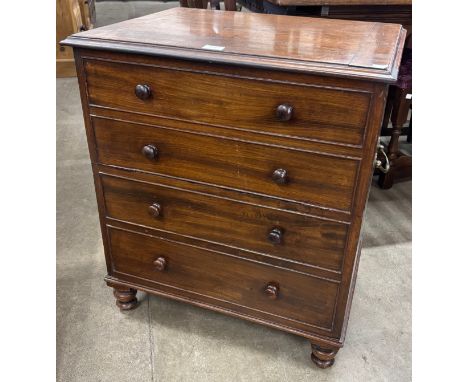 A George III mahogany commode, converted to a cocktail cabinet