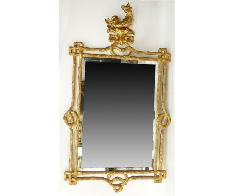 20th Century Italian Gilt Wood Decorative Mirror. Unsigned. Light wear. Measures 51-1/2" x 30-1/2". Shipping: Third party. (e