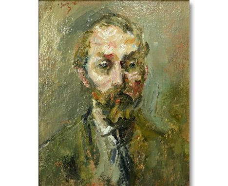 Impressionist School Oil On Canvas Laid On Board "Portrait". Indistinctly signed upper left. Good condition. Measures 11-1/4"