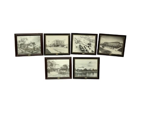 Collection Of Six (6) Vintage "Old Palm Beach" Black & White Photographic Prints. Good condition. Measures 20" x 16" (sight),