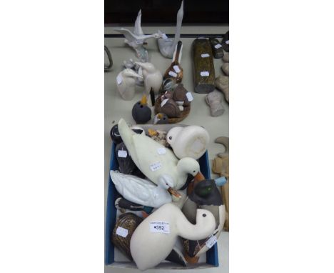 LLADRO MODEL OF A GOOSE TAKING FLIGHT, a/f, NAO MODEL OF THREE GEESE, AND A COLLECTION OF BIRD MODELS, MAINLY DUCKS