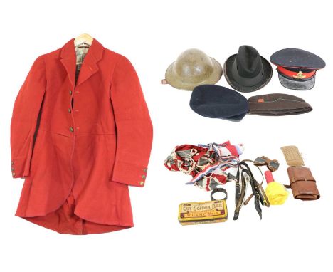 A Quantity of Militaria, including a First World War officer's Brodie helmet, a Royal Artillery officer's no.1 service cap na