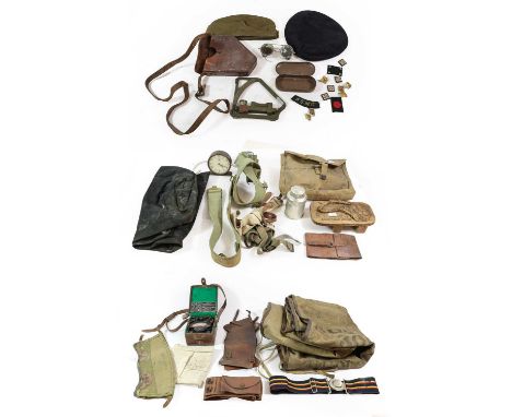 A Second World War Part Uniform and Equipment, to Major Harry Heptinstall, REME, comprising a greatcoat, a battledress blouse