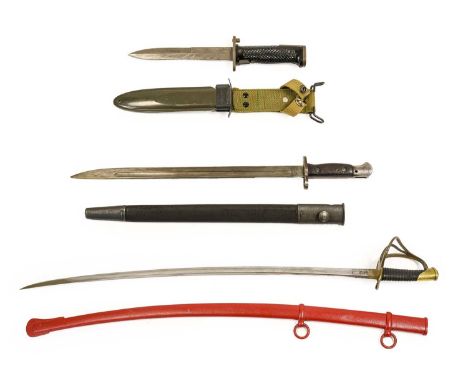 A 19th Century German Export Cavalry Officer's Sword, with 88cm plain single edge curved and fullered steel blade, brass thre