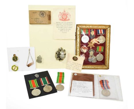 A Small Quantity of Second World War Civil Defence Medals and Militaria, including ARP badges and buttons, Red Cross Proficie