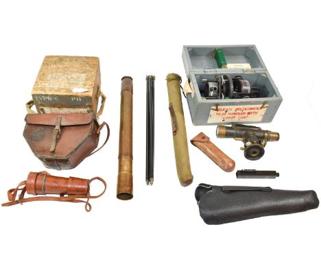 A Quantity of Military and Other Instruments, including a boxed Air Ministry Astro Compass Mk.II, a boxed Air Ministry Type P