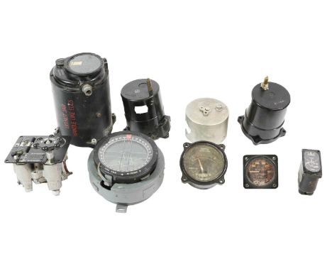 A Collection of Spitfire/Hurricane Cockpit Instruments, comprising an artificial horizon - boxed, an oxygen regulator in orig