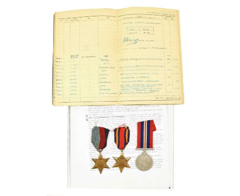 A Second World War Trio and R.A.F. Observer's and Air Gunner's Flying Log Book, 1943-1945, to 1377857 Flying Officer C.J.R. G