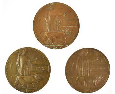 Three First World War Memorial Plaques:- to 4864 Pte. ARTHUR HOLROYD, 3rd/4th Bn., Duke of Wellington's (West Riding Regiment