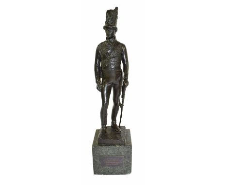 After John Tweedy,A Bronze Figure of an Officer to the 95th Rifle Brigade, standing holding a sword, on a shallow square plin