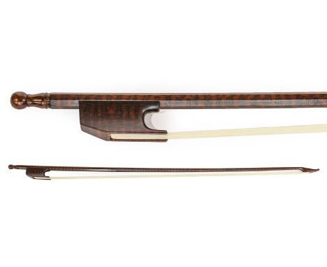 Cello Bow (Baroque) By Roger Doe fluted octagonal stick with makers name stamped on side