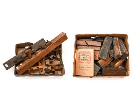 Wooden Woodworking Planes including three sash fillisters, 28'' plane, various moulding planes and others 