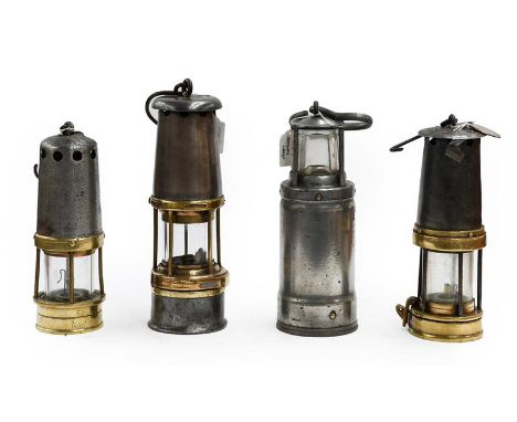 Mining Lamps Wolf Safety Lamp No.7RMBS, Patterson A3 with Byemoor token, Pepper Pot style stamped '148' and Oldham Type F ele