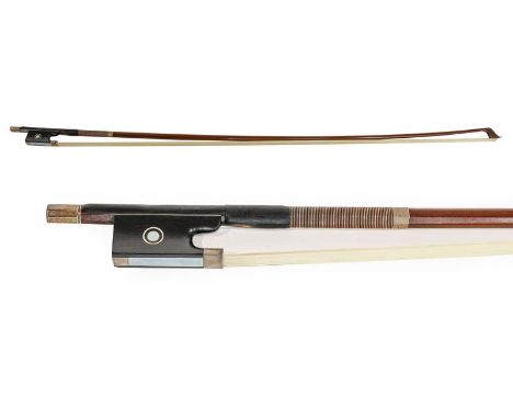 Violin Bow stamped 'Albert Nurnberger', length excluding button 728mm