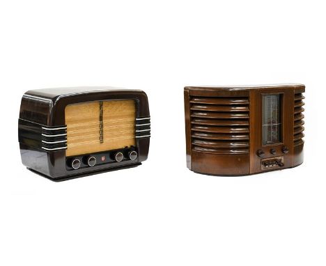 A Good GEC Type BC4750 Wireless Receiver, Classic design of curved front, central dial, louvered speaker fret, push-button op