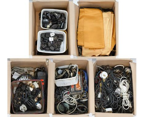 A Healthy Supply Of Wireless And Television Leads, Plugs And Speaker Cloth: Including period and later plugs for supply and a