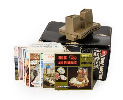 Viewmaster Step Into The Universe Set with 10 reels and viewer in original box; also included Moon Landings 1969 (3 reels) Th