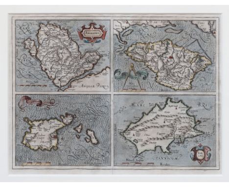 Gerhardus Mercator (1512-1594), Map of Jersey, Guernsey, Anglesey and the Isle of Wight, inscribed on the map of Guernsey "Pe