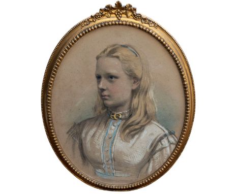 Lucas P. Tuck (British, 1870), Portrait of "Alice Innes" (1855-1868). pencil and chalk, signed and dated in pencil lower righ