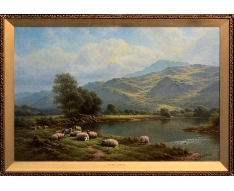 Walter J. Watson (British, 1879-1979), "On the Lledr" North Wales, mountainous landscape . oil on canvas, inscribed "On the L