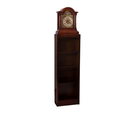 An Edwardian German walnut mantel clock, with Hamburg Amerikanische Uhrenfabrik Day Strike movement, maker's label inside cas