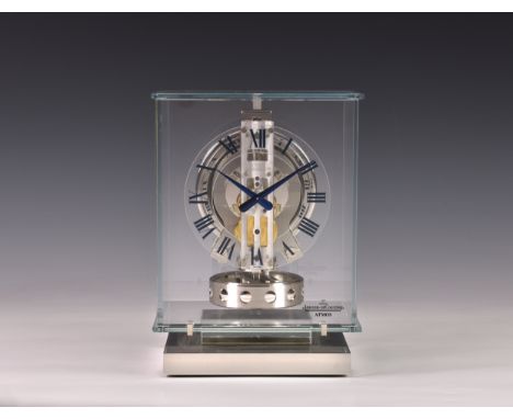 Jaeger-LeCoultre - a fine rhodium-plated Atmos clock, Atmos Classique Transparente model, ref. Q 5135201, no. 735344, purchas