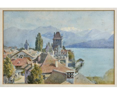 attributed to William Alister Macdonald (British, 1861-1948), Chateau de Chillon, Lake Geneva. watercolour. 8 x 12in. (20.25 