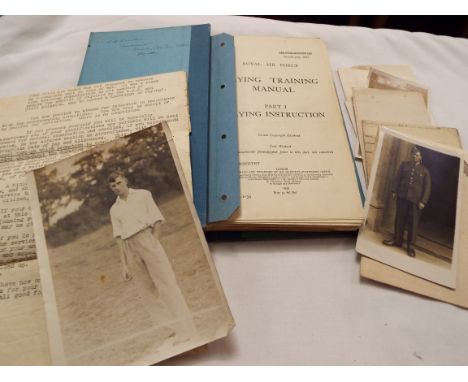 A selection of military ephemera to include photographs, letters and a Flying Training Manual for 918979 L.A.C. PAGET  