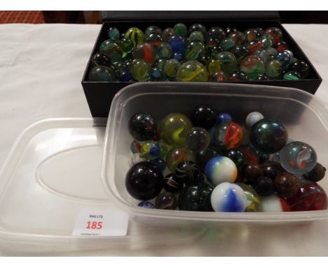 A selection of vintage marbles