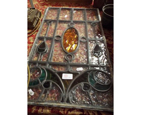 Two stained glass lead light panels