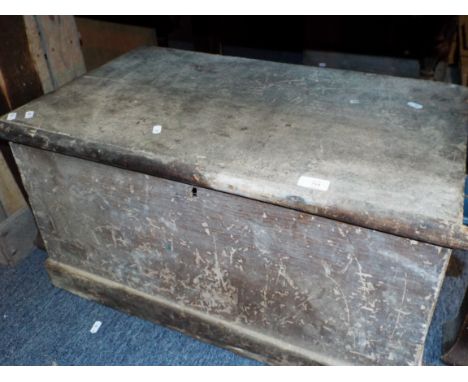 A Victorian stripped pine trunk