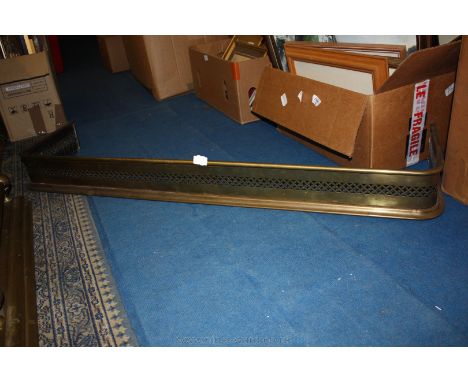 A Brass Fender with pierced decoration, 4'