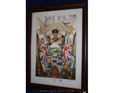 A framed limited edition Print, no. 185/1000 entitled ''Dad's Army'' by Keith Turley, signed in pencil.  16'' x 22''