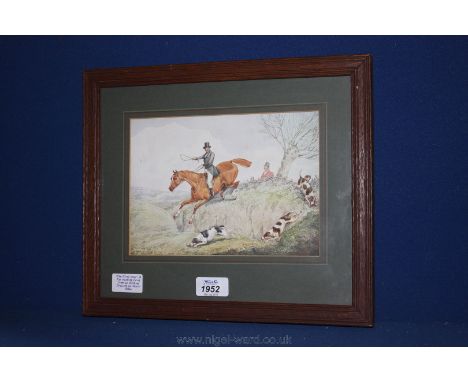 'The First Over'. A Fox Hunting Print from an Original Drawing by Henry Alken.