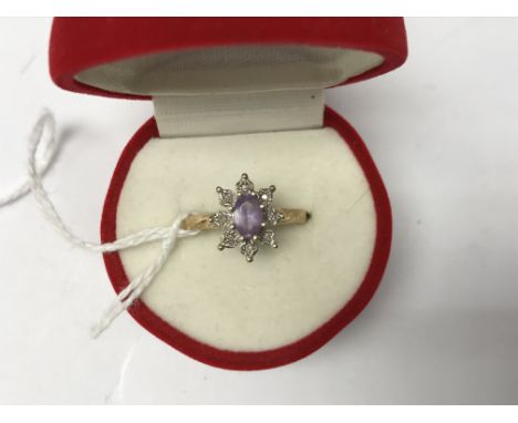 A 9 ct gold Amethyst ring size K