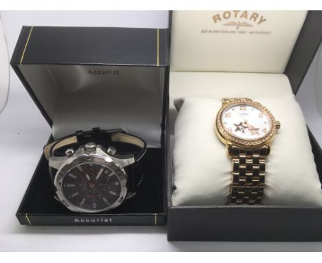 Two boxed watches comprising a Rotary example and one by Accurist.