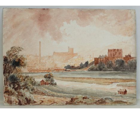 ATTRIBUTED JOHN LOUIS PETIT (1801-1868).View of Carlisle from Edenside.Watercolour over pencil - unmounted.28.5cm x 38.5cm.In