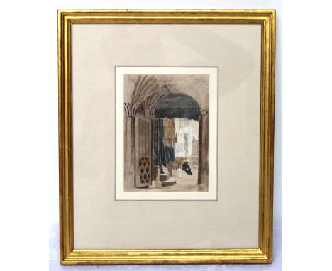 THOMAS MILES RICHARDSON SENIOR. (1784-1848)."View into the Choir through the doorway in the Choir Screen in Carlisle Cathedra